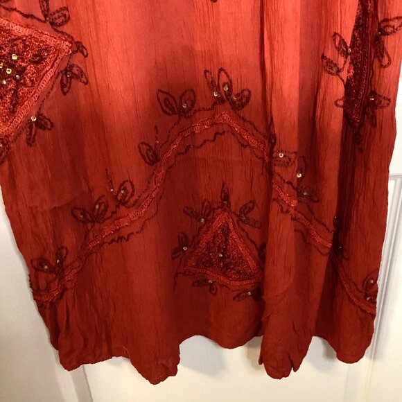 Seven Islands Women's Tie Dye Boho Peachy Ombre Midi Dress One Size Sleeveless - Picture 4 of 10